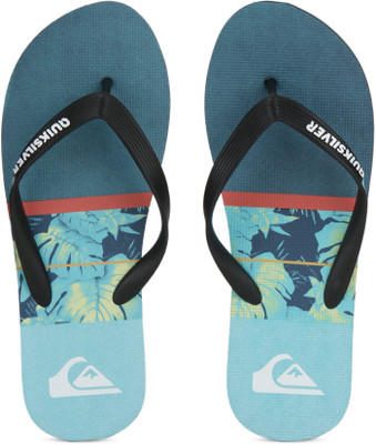

Quiksilver Flip Flops, Black/green/green
