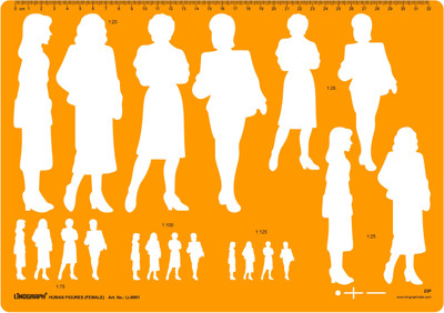 

LINOGRAPH Li-8001 Human figures (female) Stencil(Pack of 1, Human Figures Template)