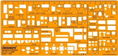 

LINOGRAPH Li-1945 Kitchen Template Stencil(Pack of 1, template)