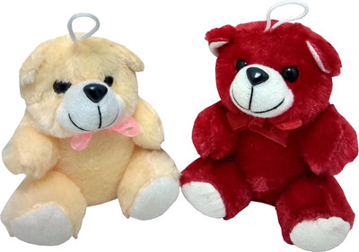 

ARP Collections ARP Hanging Teddy Bear Soft Toys Pack Of 2 (17 CM.) - 17 cm(cream, Red), Red;cream