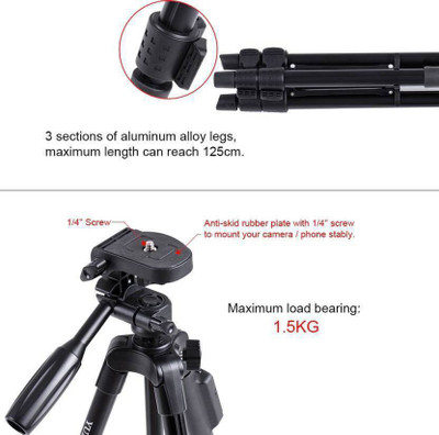 

SGM YUNGTENG Tripod Kit(Black, Supports Up to 1500 g)