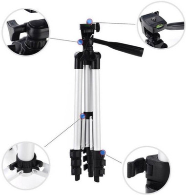 

Friendskart TF-3110A Metal Extendable Tripod Stand Monopod For Canon SONY Camera Camcorder Tripod (Silver, Black, Supports Up to 1500 g) Tripod(Silver, Black, Supports Up to 1500 g)
