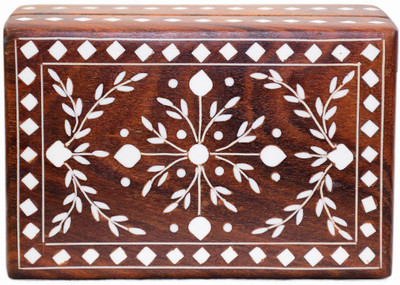 

ARZ Wooden Jewelry Storage Box with Flora Handcrafted vanity Box, Jewelry Box Vanity Box(Brown)