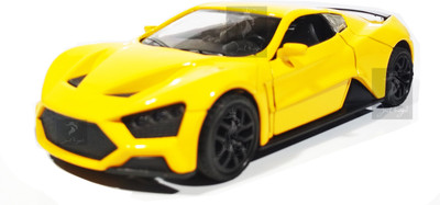 

Jack Royal yellow-closed top 1:32 scale toy car with pullback action(yellow)