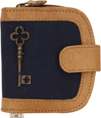 

PITARA Women Brown Genuine Leather Wallet(4 Card Slots), Brown;navy blue