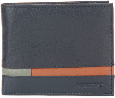 

Newport Men Casual Black Genuine Leather Wallet(3 Card Slots), Navy;grey & tan