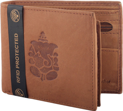 

Hidelink Men Casual Brown Genuine Leather Wallet(7 Card Slots)
