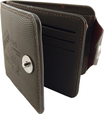 Teenage Men Brown Artificial Leather Wallet(9 Card Slots)