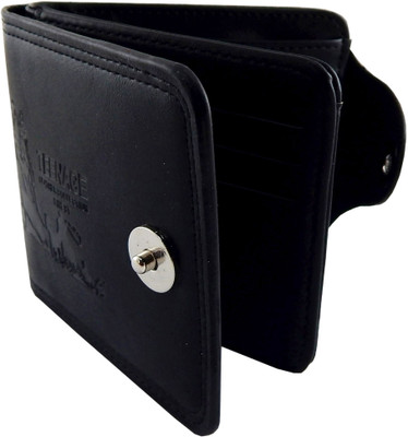 

Teenage Men Black Artificial Leather Wallet(9 Card Slots)