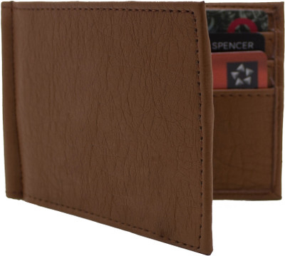 

Nietz Women Casual Tan Artificial Leather Money Clip(6 Card Slots)