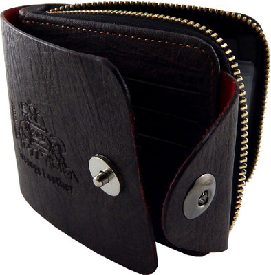 

Teenage Men Black Artificial Leather Wallet(10 Card Slots)