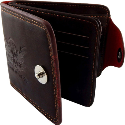 

Teenage Men Brown Artificial Leather Wallet(9 Card Slots)