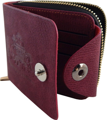 

Teenage Men Maroon Artificial Leather Wallet(10 Card Slots)
