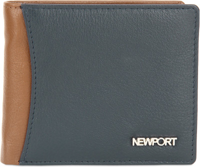 

Newport Men Tan, Blue Genuine Leather Wallet(3 Card Slots), Tan & navy