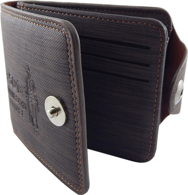 

Teenage Men Brown Artificial Leather Wallet(9 Card Slots)