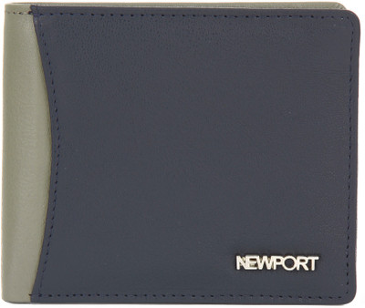 

Newport Men Casual Blue, Grey Genuine Leather Wallet(3 Card Slots), Navy & grey