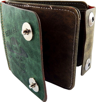 

Teenage Men Khaki Artificial Leather Wallet(9 Card Slots)