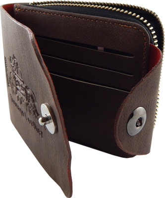 

Teenage Men Khaki Artificial Leather Wallet(10 Card Slots)