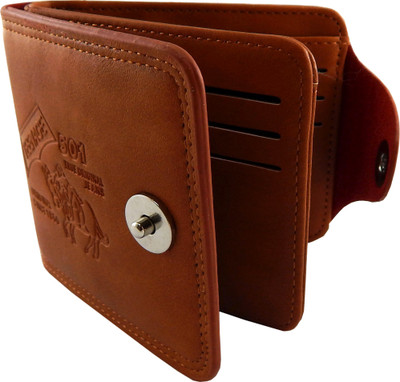 

Teenage Men Tan Artificial Leather Wallet(9 Card Slots)