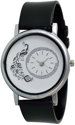 

Orayan Peacock Dial PG-Black Analogue Watch - For Girls