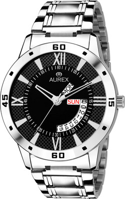

AUREX AX-GR119-BKC Black Dial Day And Date Functioning Watch - For Men