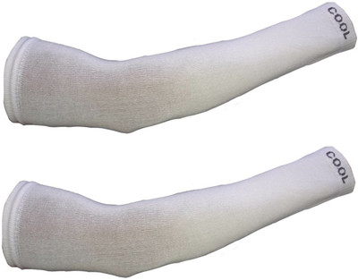 Hind Home Cotton Arm Sleeve For Men & Women(Free, White)