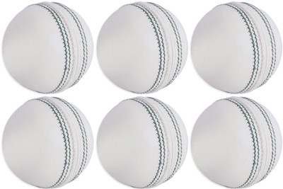 M-MAX cricket white leather ball set of 6 Cricket Training Ball Cricket Training Ball(Pack of 2, White)