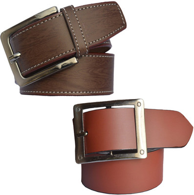 

Sun Shopping Men Formal Multicolor Synthetic Belt, Brown:tan
