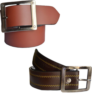 

Sun Shopping Men Formal Multicolor Synthetic Belt, Brown:tan