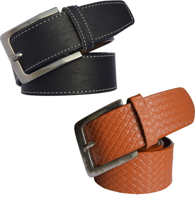 

Sun Shopping Men Formal Multicolor Synthetic Belt, Black:tan