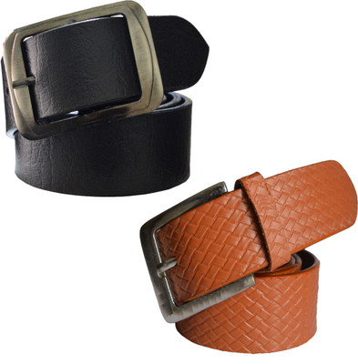 

Sun Shopping Men Formal Multicolor Synthetic Belt, Black:tan