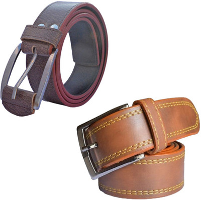 

Sun Shopping Men Formal Multicolor Synthetic Belt, Brown:tan