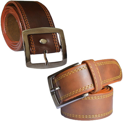 

Sun Shopping Men Formal Multicolor Synthetic Belt, Brown:tan