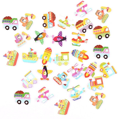 

iDream Colourful Transport Style (Pack of 30) Wooden Buttons(Pack of 30)