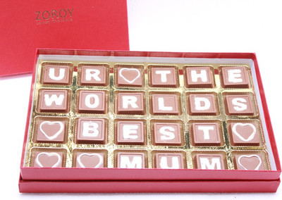 

Zoroy Luxury Chocolate Milk Chocolate Message box for Mothers Day Fudges(290 g)