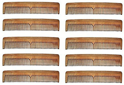 

AASA Natural Neem Wood Comb, Combo Of 10 Combs, Wooden, Pack Of 10, M2(Set of 10)
