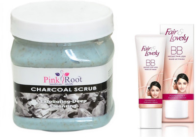 

Fair & Lovely BB Instant Fair Look Make-Up Finish, Pink Root Charcoal Scrub 500ml(Set of 2)