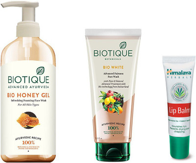 

BIOTIQUE BIO Bio Honey Gel Face Wash, Bio White Advanced Fairness Face Wash, Lip Balm(Set of 2)