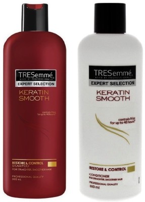 

TRESemme Keratin Smooth Restore & Control Shampoo (500ml) + Conditioner (500ml)(Set of 2)