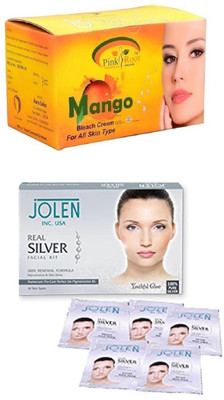 

Pink Root Mango Bleach 250gand Jolen Real Silver Kit 50g(Set of 2)