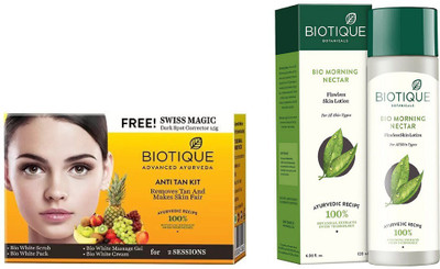 BIOTIQUE BIO Bio Anti Tan Facial Kit, Bio Morning Nectar Flawless Skin Lotion(Set of 2)