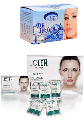 

Pink Root Oxy Ice Bleach 250gand Jolen Perfect Whitening Glow Kit 50g(Set of 2)