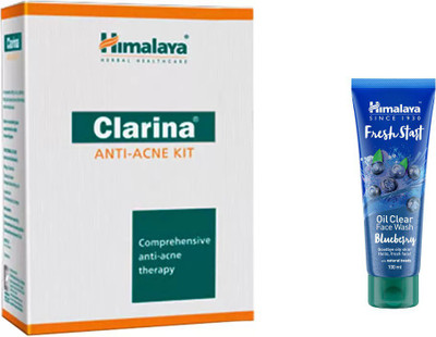 

Himalaya Clarina Anti Acne kit, Fresh Start Oil Clear Blueberry Face Wash(Set of 2)
