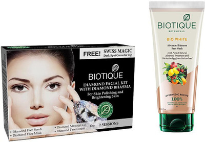 

BIOTIQUE BIO Bio Diamond Facial Kit, Bio White Advanced Fairness Face Wash(Set of 2)