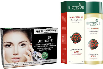

BIOTIQUE BIO Bio Diamond Facial Kit, Bio Berberry Hydrating Cleanser(Set of 2)