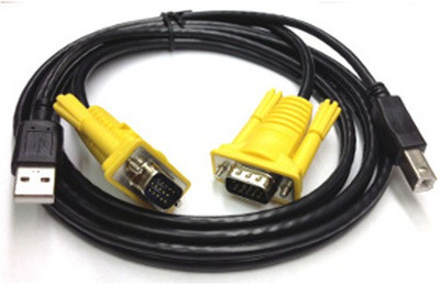 

ANDTRONICS USB KVM Switch Cable 1.5M - 15 Pin VGA Male to Male + USB A to B Cable Cord - 6 Cables VGA Cable(Compatible with PC, Laptops, Black)
