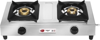 Pigeon Compact Stainless Steel Manual Gas Stove (2 Burners)