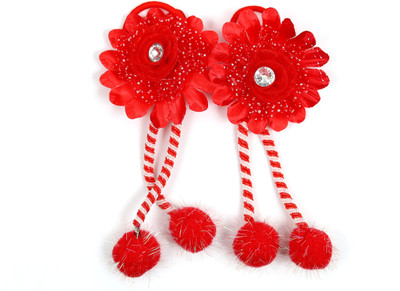 

Suhaavi Baby Girls Floral Rubber Band(Red)