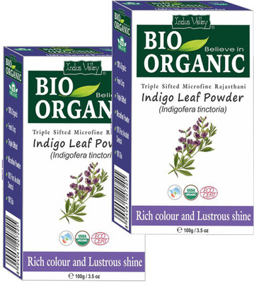 Indus Valley Organic Indigo Leaf Hair Powder (Set of 2 - 100g each) Hair Color(Indigo) available at flipkart for Rs.369