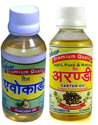 

Tushar 100% PURE & NATURE CASTOL OIL & AVOCADO OIL COMBO OF 2 BOTTLE 200ML Hair Oil(200 ml)